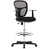 Studio Designs Riviera Drafting Work Chair with Foot Rest - Adjustable Height Chair - Contoured for Desk or Drafting Table