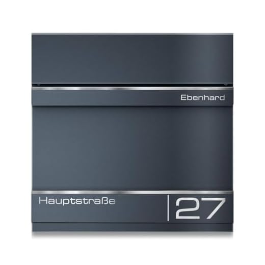 Metzler Briefkasten Anthrazit RAL 7016 personalisiert mit Hausnummer & Edelstahl Namensschild Gravur – Postkasten mit Zeitungsfach Wandbriefkasten modern wetterfest rostfrei kaufen | Hermann