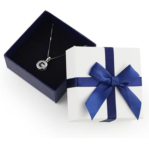 HXMJIED Square Jewellery Gift Box with Bow Cover