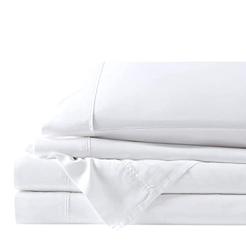 100% Eukalyptus-Bettlaken, Baumwoll-Bettlaken für King-Size-Betten, Lyocell-Bettlaken,coole Bettlaken für heiße Schläfer, King-Size-Bettlaken - tiefe Tasche Eukalyptus 4-teiliges Bettlaken-Set (weiß) Cover