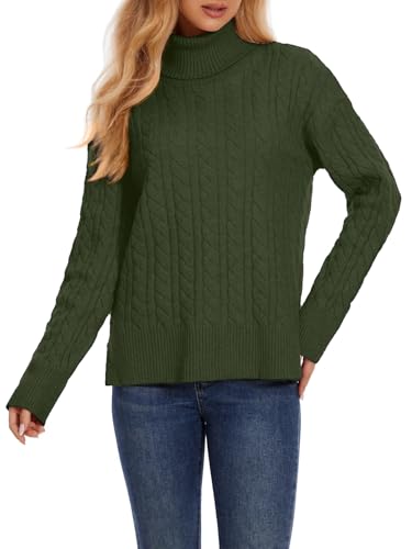 トップス Summer High Neck Knitted Pullover Knit Sweaters HYLLGUD Women's Long Sleeve Striped Color