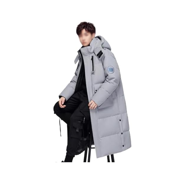 Autumn And Winter Hooded Fashion Thick Warm Casual Coat Men's Down Jacket Over The Knee Long - Image 5