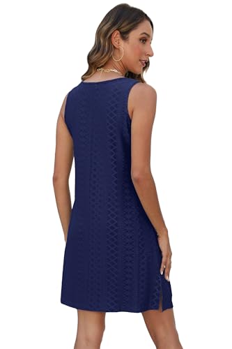 Image of BKRIVE Coverup Summer Dresses for Women 2026 Eyelet Casual Loose Sleeveless Sundresses Tank Dresses with Pockets