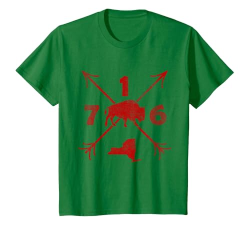 Buffalo New York NY | Area Code 716 T-Shirt, Youth, Kelly Green, 4T