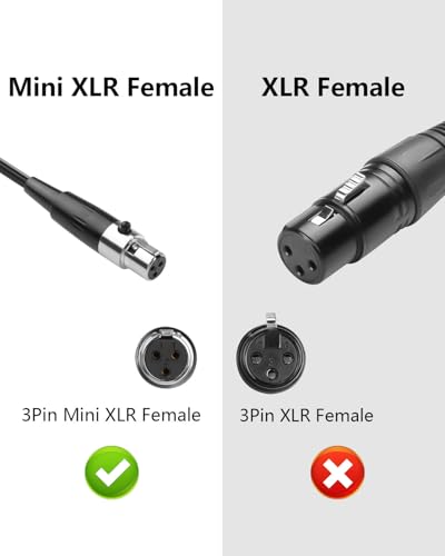 CERRXIAN 3.5mm to Mini XLR Stereo Audio Coiled Cable 90° 1/8