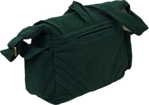 Image of Rough Canvas Cotton Messenger Sling Bag, (32x23x10cm, 7.5L) Medium Size. Patching with Elephant Design