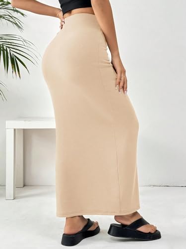 Women High Waist Knit Tight-Fit Knee-Length Casual Skirt Summer Skirt2