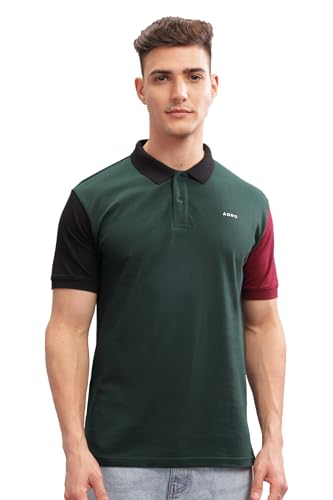Image of ADRO Men's 100% Cotton Regular Fit Polo T-Shirt