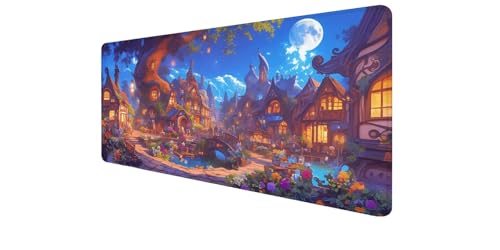 Tapis de souris XXL motif lune pour un bureau gamer design et épuré