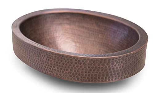 Monarch-Abode-17004-Pure-Copper-Hand-Hammered-Oval-Skirted-Bathroom-Vanity-Sink-17-inches Monarch Abode 17004 Pure Copper Hand Hammered Oval Skirted Bathroom Vanity Sink 17 inches