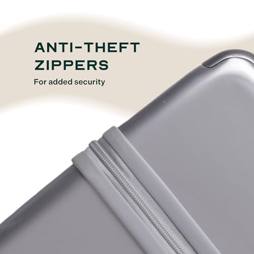 Image of Assembly 24-Inch Trolley Bag Medium Size with 8 Wheels & TSA Lock, Polycarbonate Hard Shell Check in Luggage Trolley for Weekend & Business Travel Trips, Silver