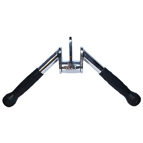 Image of USI UNIVERSAL Cable Machine Attachment LAT Pulldown Attachments Home Gym Triceps Pull Down Attachment Cable Machine Equipments for Home Gym (Silver- Revolving V-Shaped Bar)