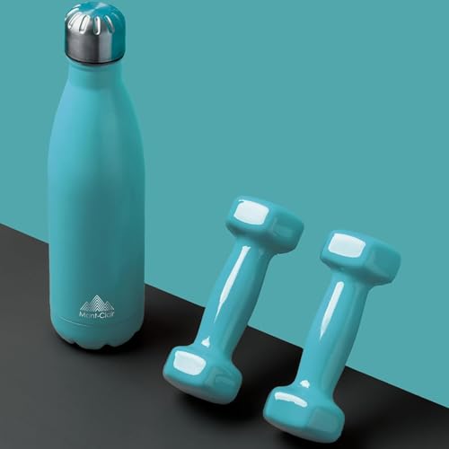 Image of Mont-Clair Stainless Steel Water Bottle, Vacuum insulated - BPA Free, 12h Hot & 24h Cold Drinks, Metal Water Bottle 17 oz Leakproof, Ideal for Adult, Kids, Running - Light Blue