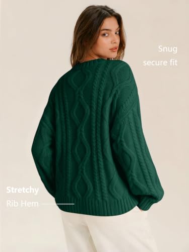 Image of Trendy Queen Women's Oversized Cable Knit Sweaters 2026 Fall Outfits | Quiet Luxury Style, Chunky Knit Texture, Winter Holiday Outfit, Easy Layering Piece, Fall Fashion Staple