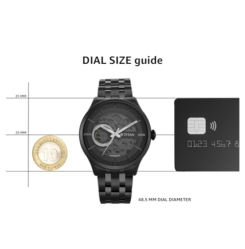 Titan Mens Analog Black Dial Black Band Stainless Steel Watch - Image 6