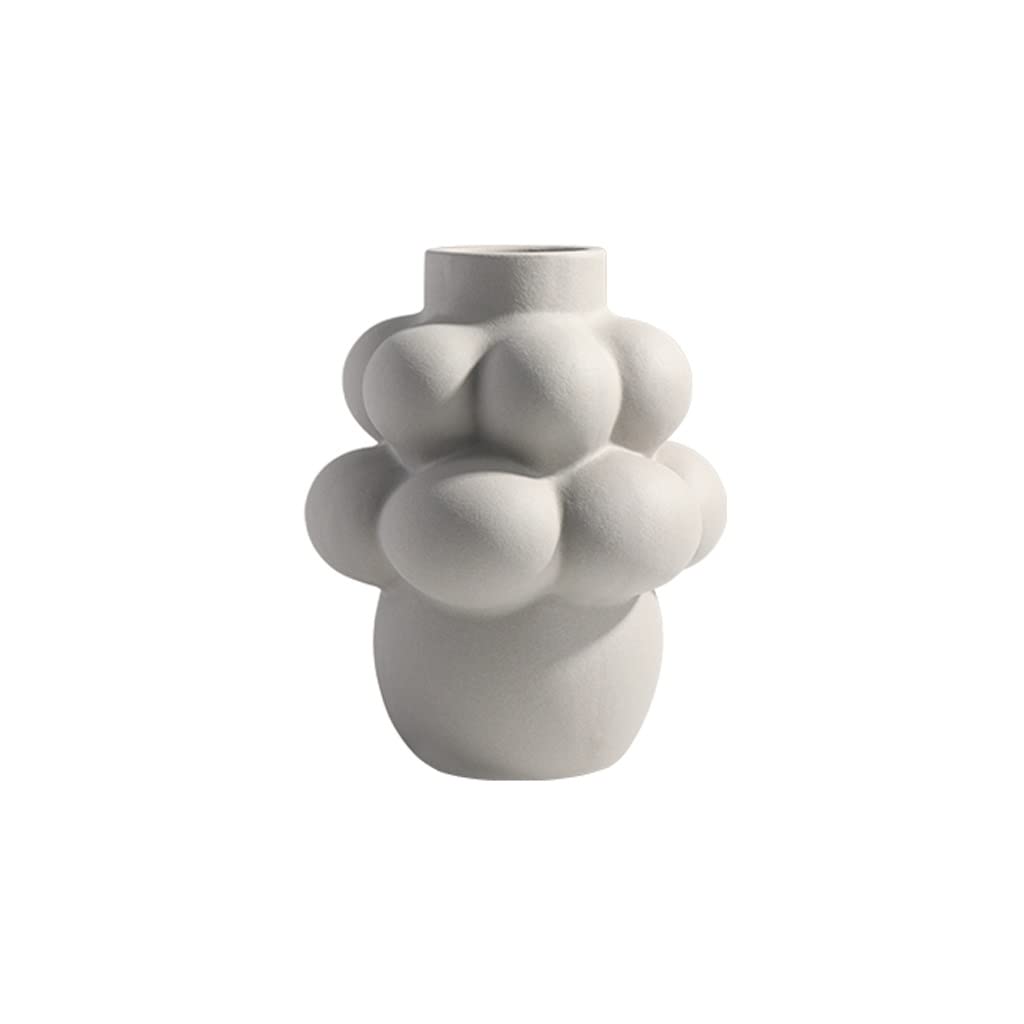 Vase en céramique abstrait gris pour décoration de salon moderne
