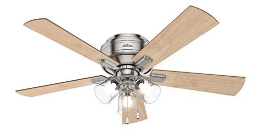 Image of Hunter Crestfield, Indoor, Ceiling Fan, Quiet, 52 inch, Brushed Nickel