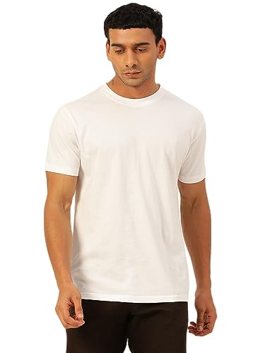 Image of Solid Soft Cloth Round Neck Cotton Relaxed Fit T Shirt