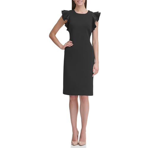 Tommy Hilfiger Women's Plus Size Flutter Sleeve Scuba Dress2