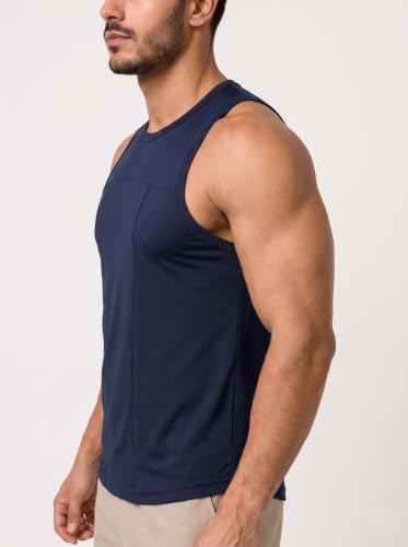 Image of CHKOKKO Men's Workout Gym T-Shirt Lightweight Sleeveless T-Shirt