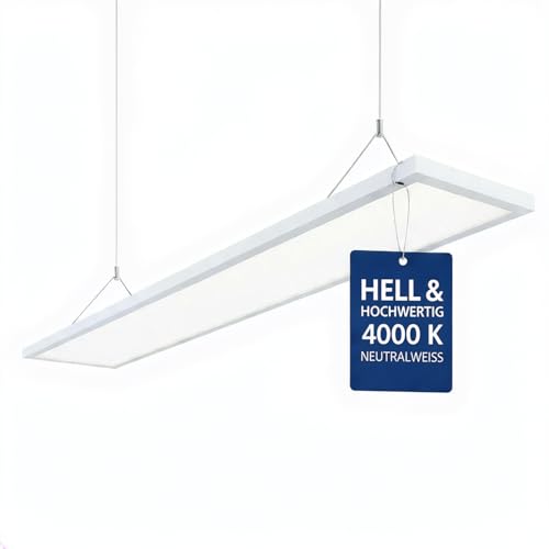 Jalama LED Pendelleuchte 120x30 cm – 40W, 4000 lm, 4000K Neutralweiß, Blendfrei UGR