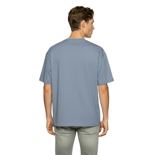 Image of Van Heusen Men's Premium Cotton Oversized Drop Shoulder Brand Logo T-Shirt