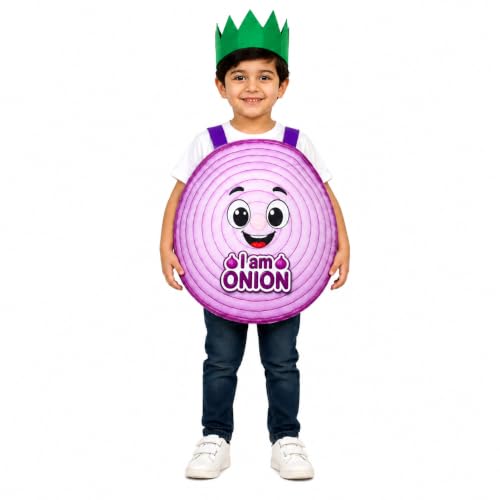 Image of Raj Costume Kids Fruit & Vegetable Fancy Dress Costume | Soft Felt Fruit and Vegetable Cutout Costume for Boys & Girls | School Annual Function