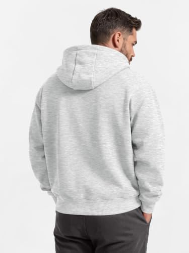 EFAN Men's Oversized Zip Up Hoodie Fleece Sweatshirts with Pockets Grey - image 4