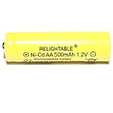 12 Packs 1.2V AA Nicd Nickel Cadmium Rechargable Batteries 500mAh for Solar Lawn Landscape Lighting Lights