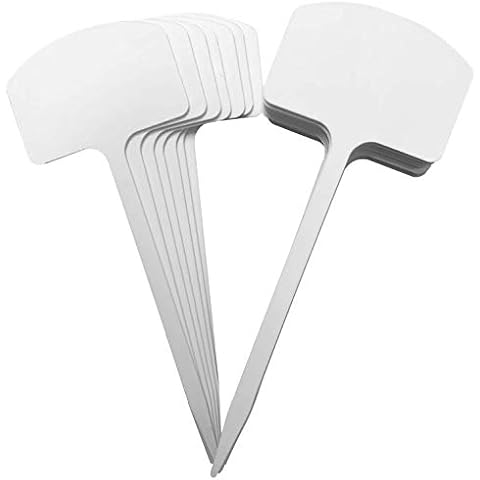 Ugold Durable Extra Thick T-Style Plastic Plant Labels Nursery Garden Labels Pot Plant Marker Garden Stake Tags - 20 pcs (8 in x 2.6 in) Cover