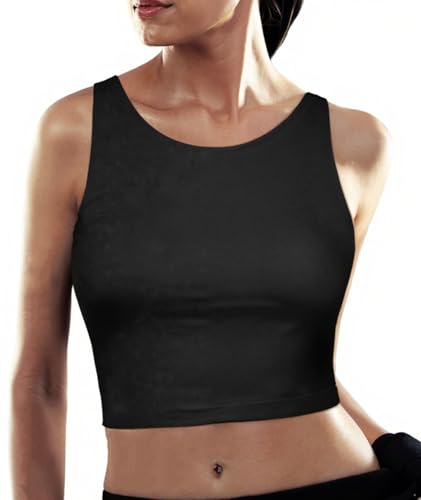 High Neck Longline Sports Bras for Women with Built in Bra Pads U Back Yoga Sports Bra Push up Workout Crop Tank Tops2