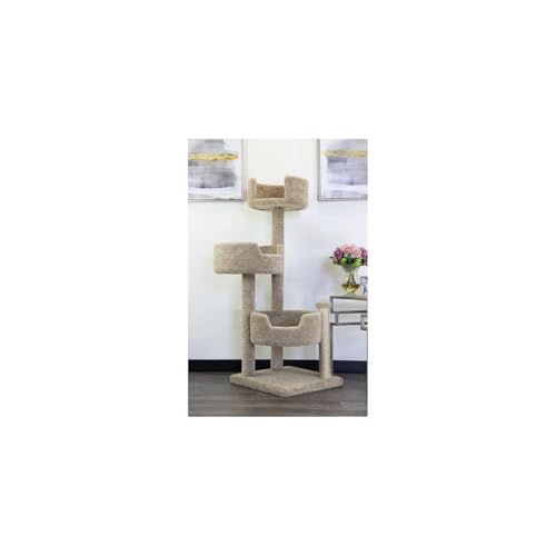 Árbol para gatos grande de madera y alfombra 50 pulgadas miniatura 1