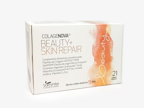 COLAGENOVA, Tratamiento Skin Repair, Complemento de Colágeno y Elastina, Hidratante y Nutriente, Efectos Visibles en 15 Días, 21 Sobres.