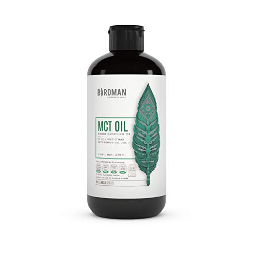 Aceites, Birdman MCT Oil Acido Caprílico C8 100% Natural Puro De Coco, Keto y Paleo Friendly, Boost De Energia y Concentracion, Ideal en Cafe y Ensaladas, Sin Sabor |...