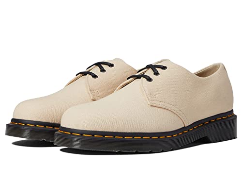 Dr. Martens Unisex 1461 Loafer Flat, Warmsand Natural Canvas, 6 US Women