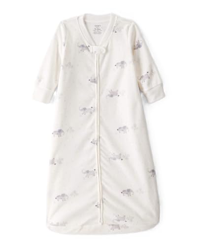 Image of Carter's Unisex Baby Sleep Bag (White Elephant, 0-3 Months)