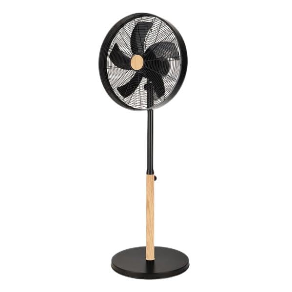 Brightium Ventilador de pie oscilante y rotatorio de 50W, 3 velocidades, 5 aspas, medidas de 45x39cm, ideal para refrescar y ventilar espacios.