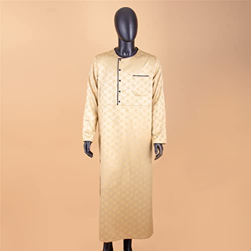 Middle East Arabic Long Robes Vintage Muslim Kaftan Robes Men Buttons Long Sleeve O Neck Jubba Thobe2