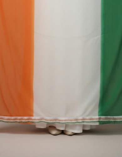 Image of Tricolour Dupatta for Women, Lightweight, Indian Tricolor, National Day Celebration