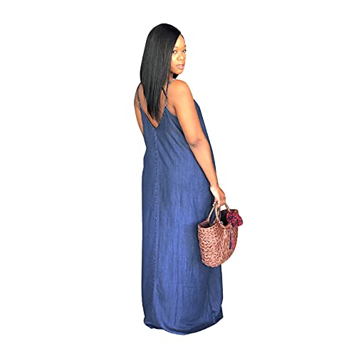 Robe sans manches en denim à bretelles style décontracté