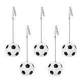 RONRONS 5 Pack Resin Ball Base Memo Clip Holder Stand Note Paper Clip Pictures Card Display with Alligator Clip,Soccer