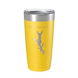 Lake Palestine Map Tumbler Travel Mug Insulated Laser Engraved Coffee Cup Texas 20 oz Yellow