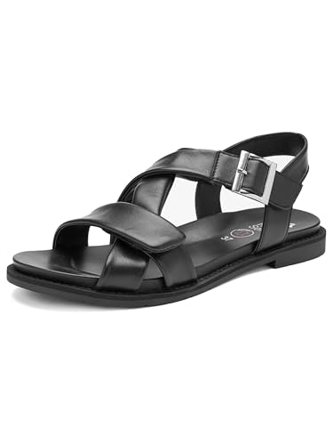 ARA Damen Sandal Elba Sandale Schwarz D.Sandale modisch flach Schwarz 41 EU