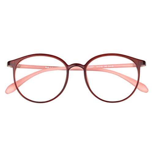 Occhiali da Lettura da Donna alla Moda con Blocco della Luce Blu, Lettori per Computer con Montatura Rotonda TR90 Ultraleggeri (Colore : Marrone, Dimensioni : 1.0 x)