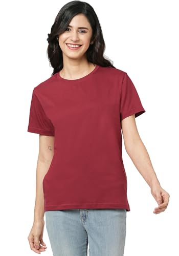 Image of Wear Your Opinion Women's S to 5XL Plain Solid 100% Cotton Unisex Boyfriend Fit T-Shirt (Design: Solid)
