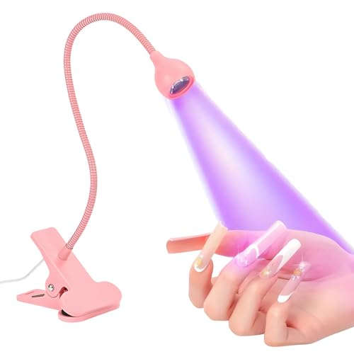 Adjustable Gooseneck Nail Lamp, USB-Powered Light for Quick Gel Curing, Clip-On Design
