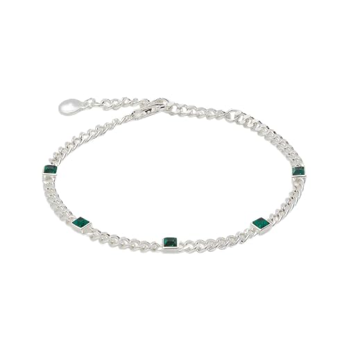 Image of Alex and Ani September Birthstone Sapphire Curb Chain Bracelet