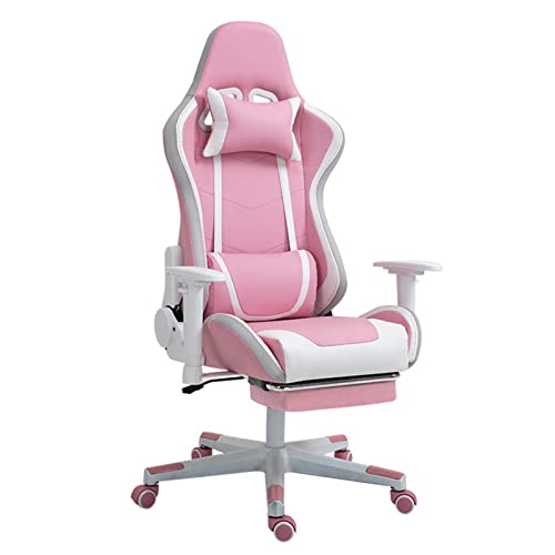 FMXQYH Silla Gamer Ergonómica, Silla Gaming con Reposapies, Reposacabeza y Cojín Lumbar, Reposabrazos Ajustable, Mecanismo...
