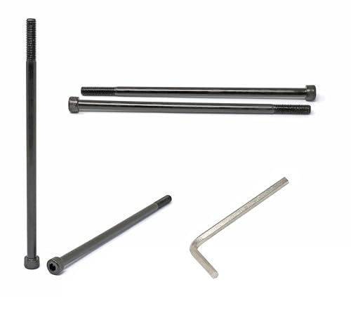 Image of iexcell 4 Pcs M8 x 190mm Partially Threaded Thread Pitch 1.25 mm Alloy Steel 12.9 Grade Hex Socket Head Cap Screws Bolts Kit, Black Oxide Finish