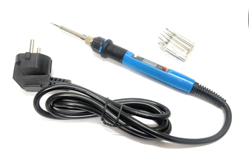 Image of DHRUVPRO 80W Soldering Iron LCD Display Adjustable Temperature Black Anti-scalding Welding with 5-Bit Tips Kit for Welding Circuit Board backhead